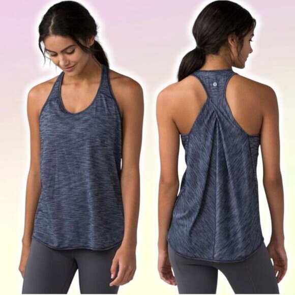 LULULEMON Essential Tank Sz 4 Heathered Deep Navy - Picture 1 of 6